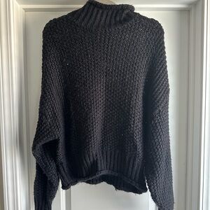 Mock neck chunky knit sweater